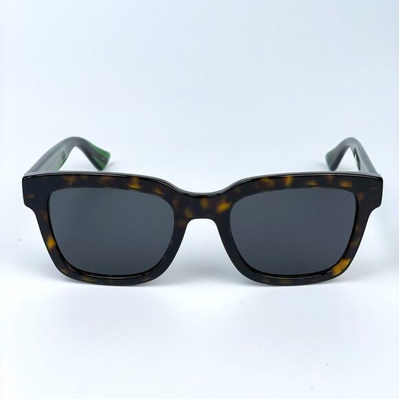 GUCCI GG0001SN 003 Sunglasses Havana Red Green Square Anti-Reflective Unisex - Picture 1 of 10